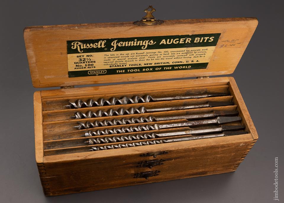 Complete Set of 13 RUSSELL JENNINGS Auger Bits in Original Three Tiered Box -  100955