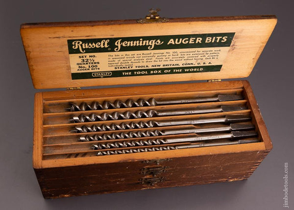 Complete Set of 13 RUSSELL JENNINGS Auger Bits in Original Three Tiered Box - 100956