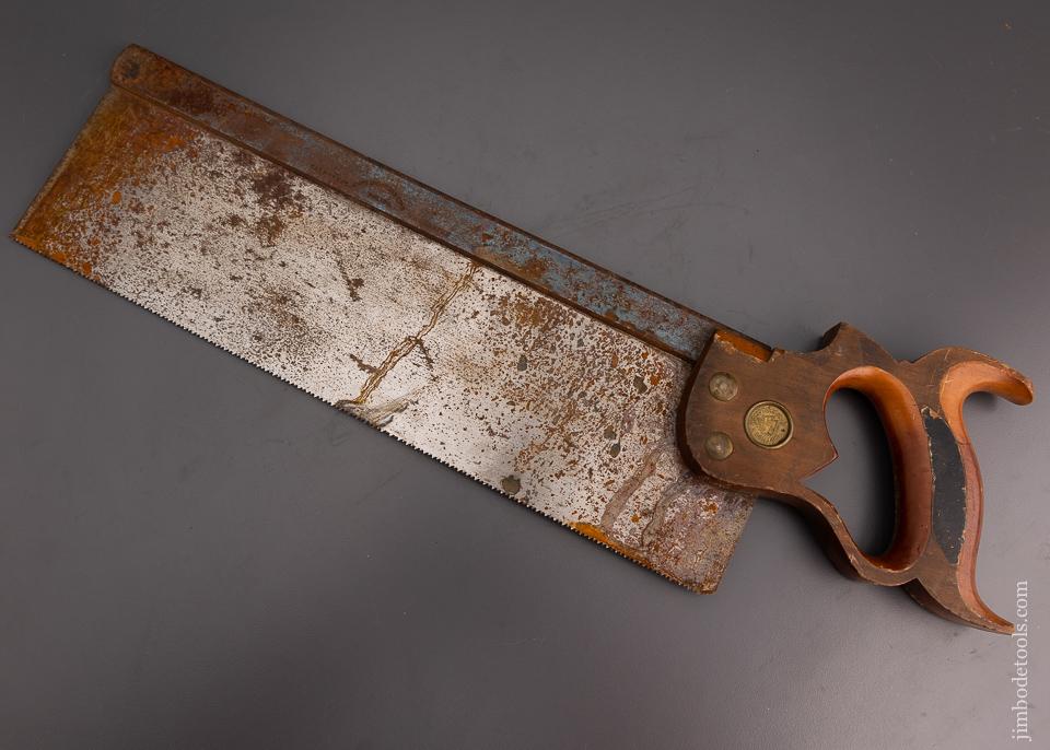 Fabulous Unused! Early DISSTON 14 Inch Carcass Saw with Decal - 100981