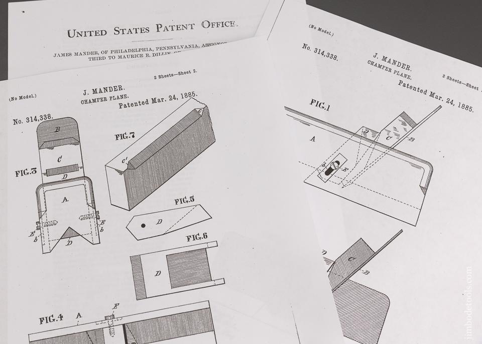 Rare American Patent Sliding Box Chamfer Plane by MANDER & DILLIN PHILA. - 100995