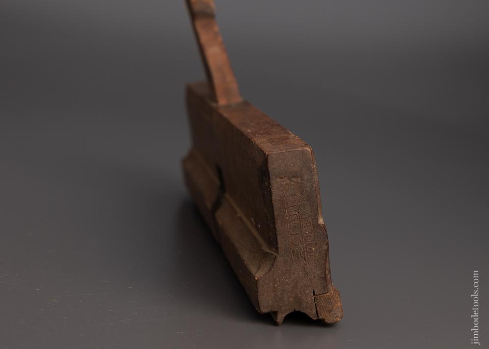RARE Left-handed Configuration E. CLARK MIDDLEBORO circa 1790 TEN inch Yellow Birch Molding Plane FINE & ORIGINAL - 101010