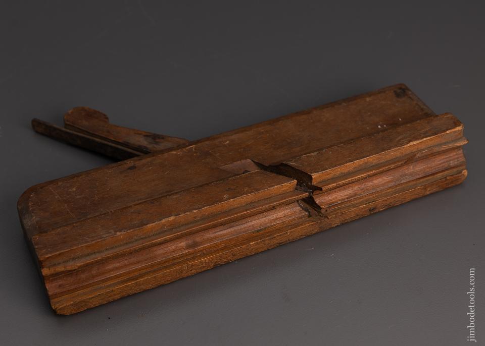 RARE Left-handed Configuration E. CLARK MIDDLEBORO circa 1790 TEN inch Yellow Birch Molding Plane FINE & ORIGINAL - 101010