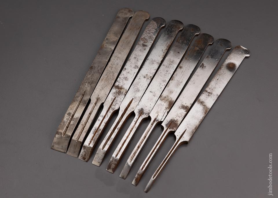 Complete Set 1 through 8 OHIO TOOL CO. Center Wheel Plow Plane Irons - 101023