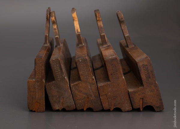 Good User Set of 5 Graduated Side Bead Moulding Planes - 101037