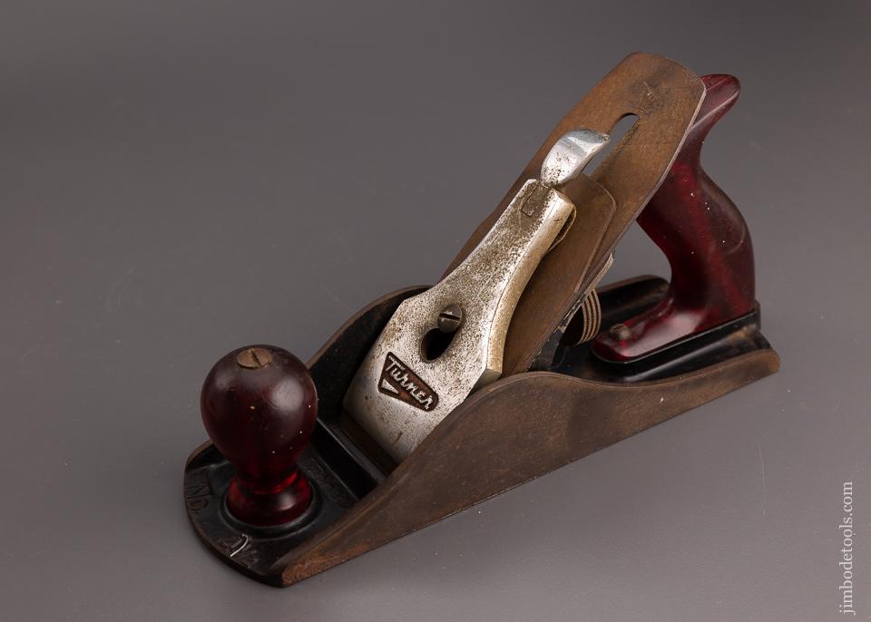 Rare No. 4 1/2 Size Jumbo Smooth Plane TURNER AUSTRALIA No. 4 1/2 with Red Permaloid Handles -  101080