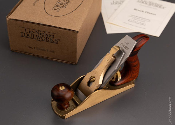 LIE NIELSEN No. 1 Smooth Plane with Cocobolo Handles Mint in Box - 101088