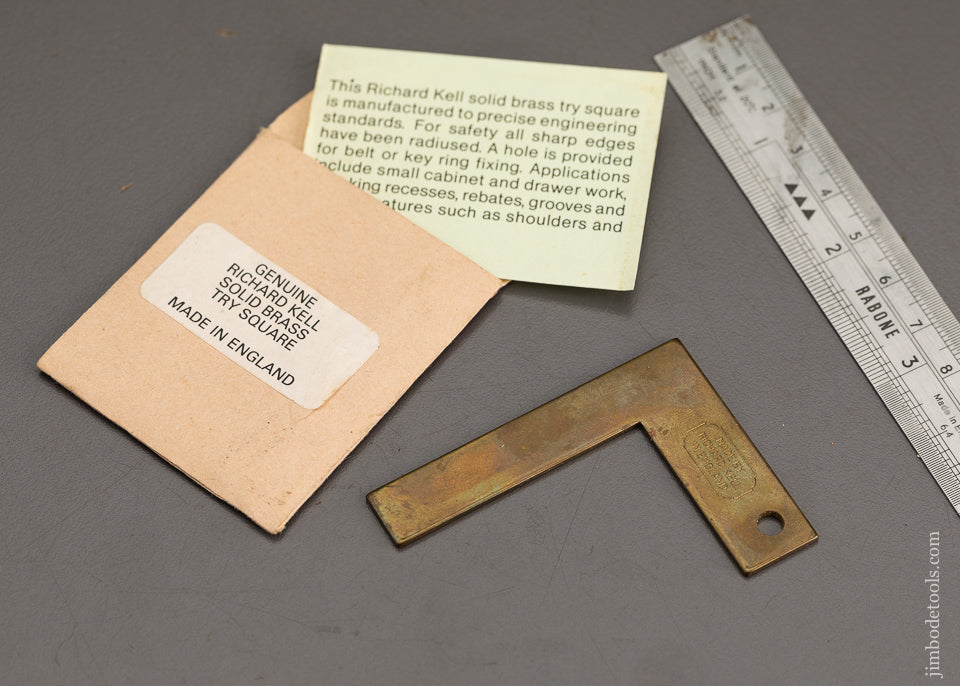 Miniature RICHARD KELL Solid Brass Try Square - 101115