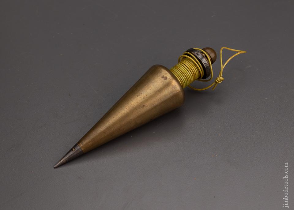 RARE Sixteen ounce SUVERKROP May 10, 1949 Patent No. 9 Integral Reel Micro Plumb Bob - 101133