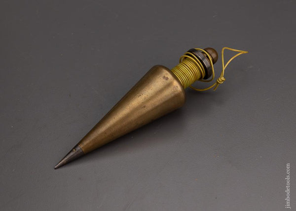 RARE Sixteen ounce SUVERKROP May 10, 1949 Patent No. 9 Integral Reel Micro Plumb Bob - 101133