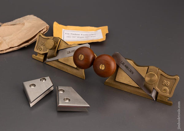 Mint LIE NIELSEN No. 98 & 99 Side Rabbet Planes with Honing Guides - 101148