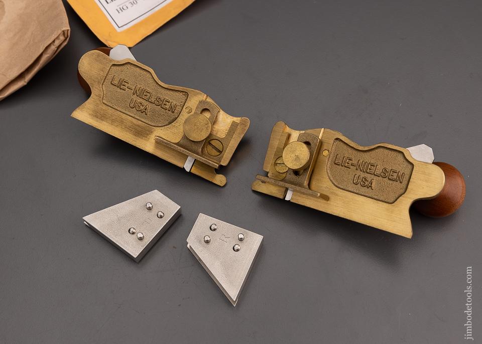 Mint LIE NIELSEN No. 98 & 99 Side Rabbet Planes with Honing Guides - 101148