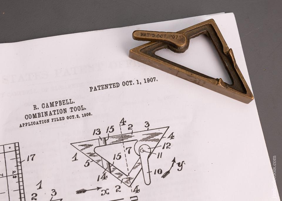 Rare CAMPBELL’S PATENT Combination Square Rule Attachment - 101150