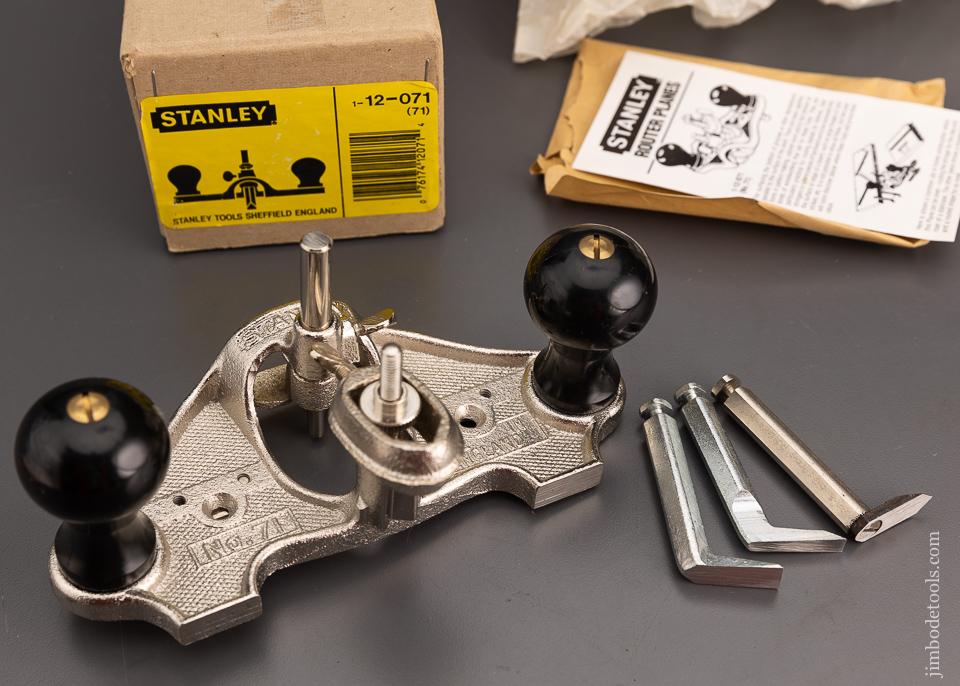 100% Complete STANLEY No. 71 Router Plane Mint in Box - 101170