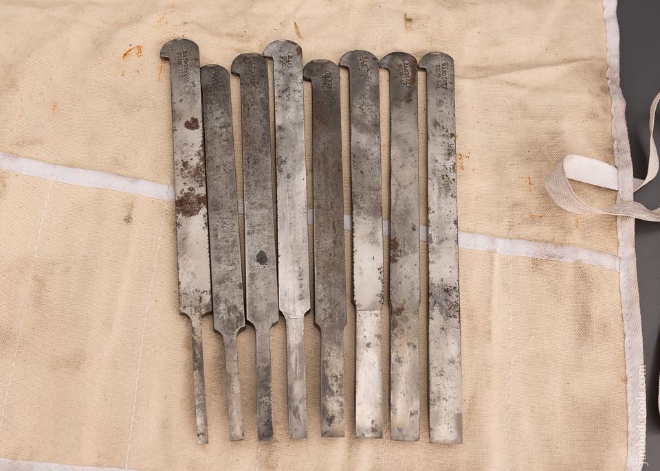 Complete Set of 8 SANDUSKY Plow Plane Irons for Center Wheel Plow Plane - 101171