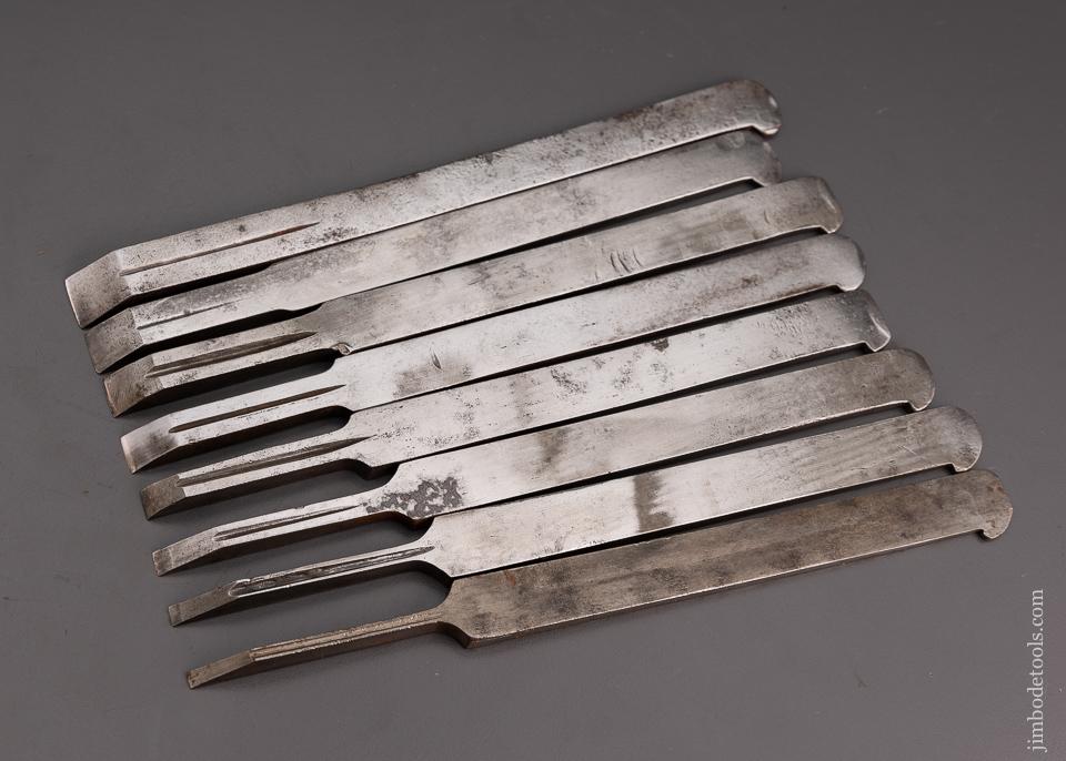 Complete Set of 8 Plow Plane Irons by OHIO TOOL CO. for Center Wheel Plow Plane - 101241