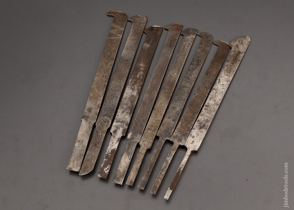 8 - 18th Century Plow Plane Irons by JAMES CAM - 101234