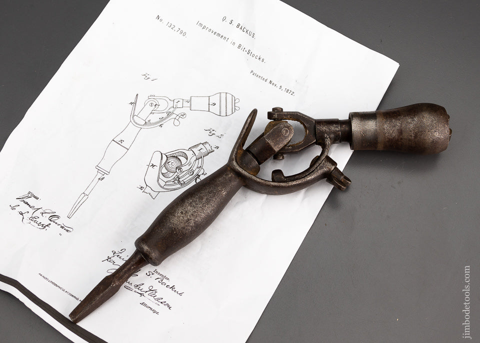 QUIMBY S. BACKUS PATENT Angular Bit Stock 1872 - 101248 – Jim Bode Tools