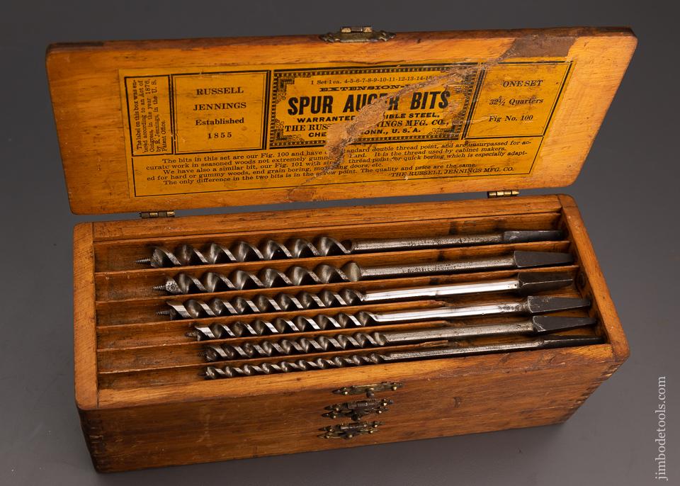 Fine Complete Set of 13 RUSSELL JENNINGS Auger Bits in Original Three Tiered Box - 101287