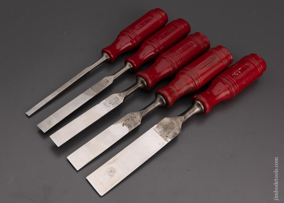 Near Mint Set of 5 Chisels E.A. BERG ESKILSTUNA SWEDEN - 101298