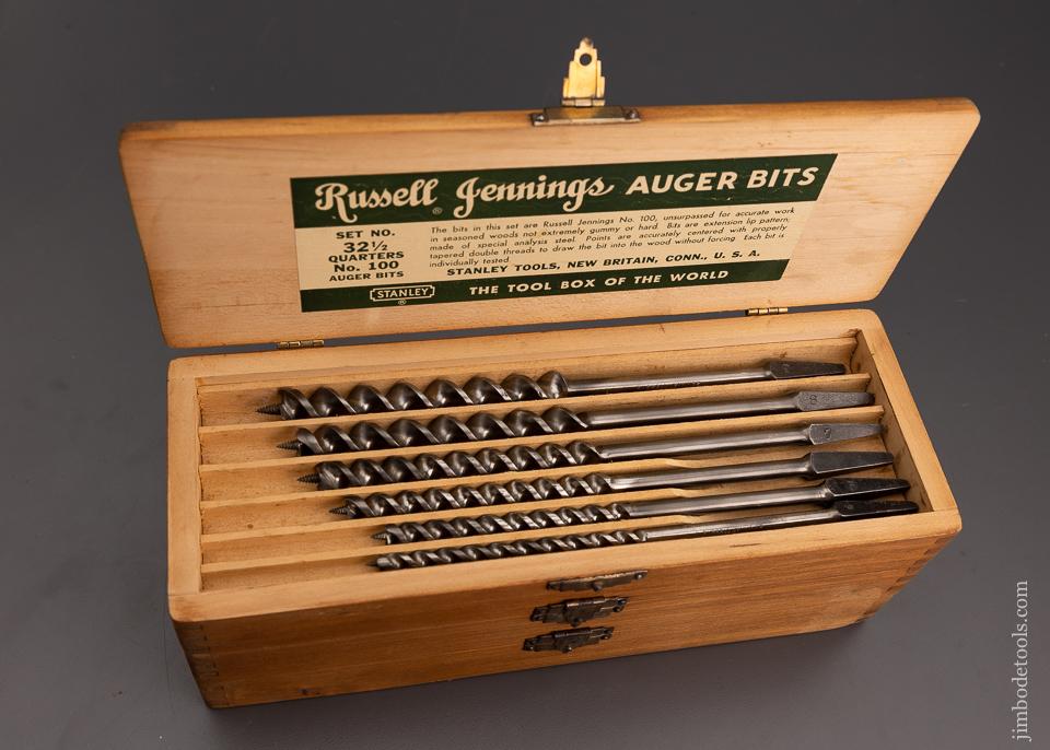 Complete Set of 13 RUSSELL JENNINGS Auger Bits in Original Three Tiered Box - 101303