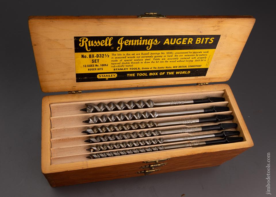 Complete Set of 13 RUSSELL JENNINGS Auger Bits in Original Three Tiered Box - 101311