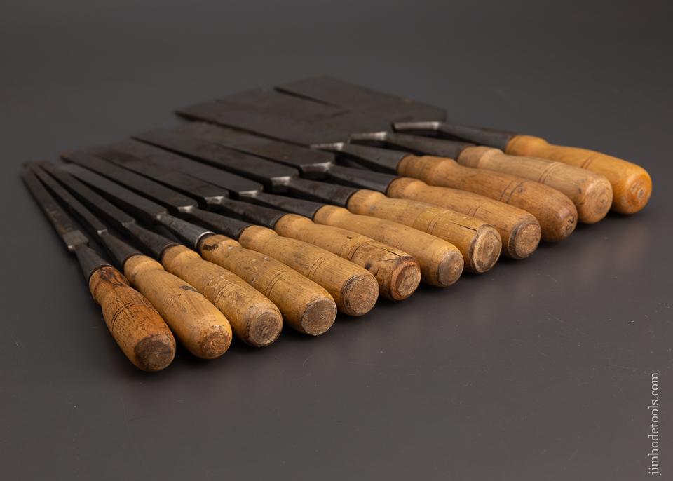Complete & Fine Set of 12 T.H. WITHERBY Socket Firmer Chisels - 101314