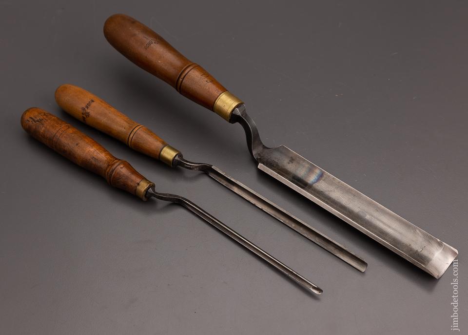 3 BUCK BROS. Crank Neck Paring Gouges - 101408