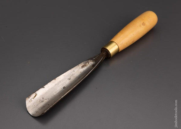 Big, Wide 1 1/2 Inch ADDIS Carving Chisel with Boxwood Handle #8 Sweep - 101465