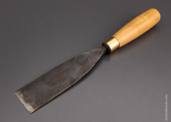 Big, Wide 2 Inch ADDIS Carving Chisel with Boxwood Handle #1 Sweep - 101469