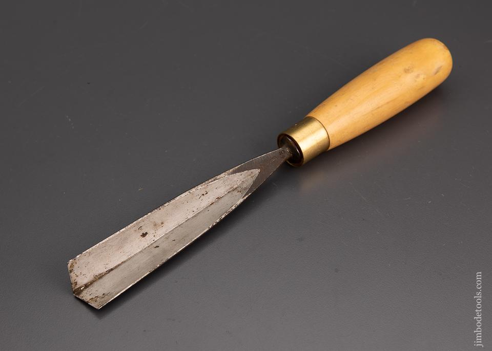 Big, Wide 1 1/8 Inch ADDIS Carving Chisel with Boxwood Handle #45 VEE - 101471