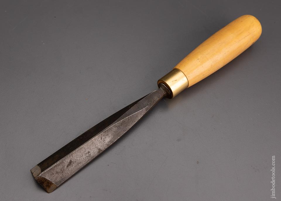 Big, Wide 1 1/8 Inch ADDIS Carving Chisel with Boxwood Handle #45 VEE - 101471