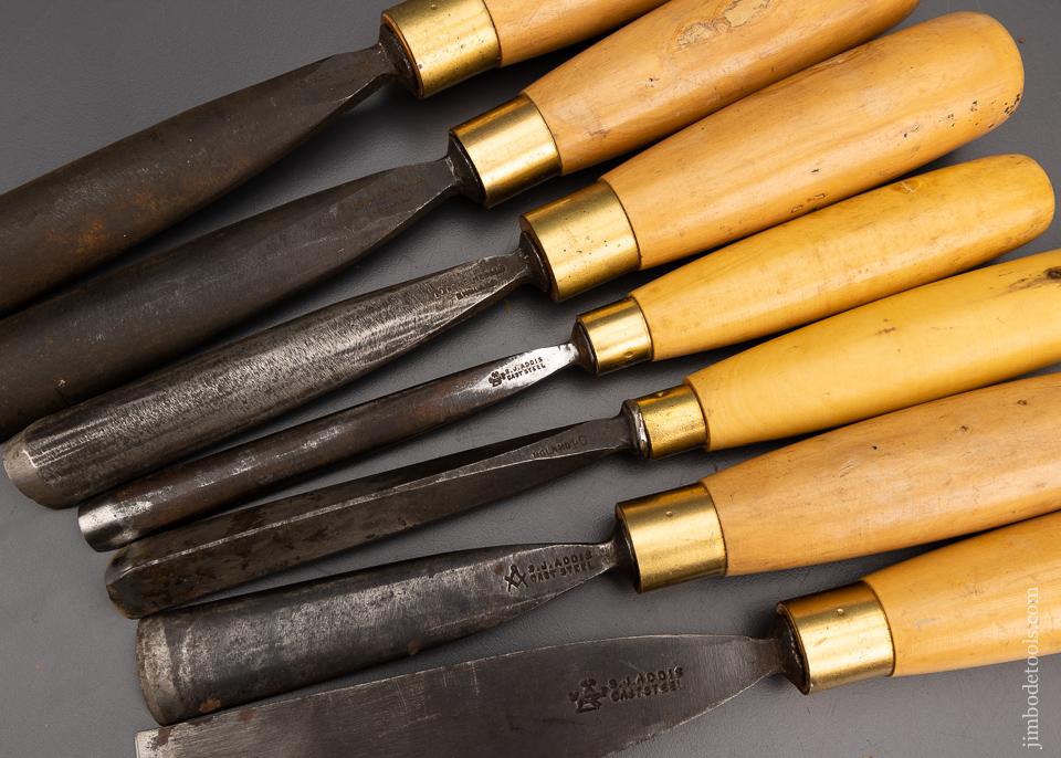 Extra Fine Large Set of 7 ADDIS Gouges up to 1 5/16 Inches Wide - 101536