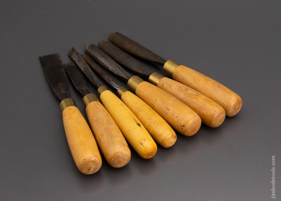 Extra Fine Large Set of 7 ADDIS Gouges up to 1 5/16 Inches Wide - 101536