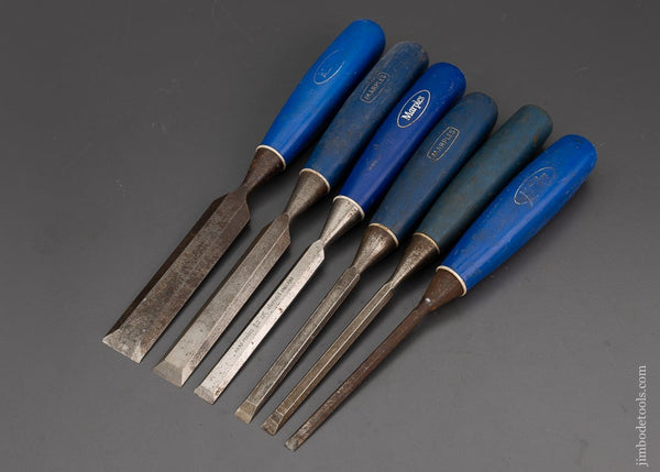 Graduated Set of 6 MARPLES. Blue Chip Chisels - 101608