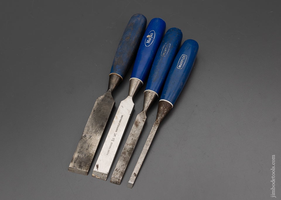 Graduated Set of 4 MARPLES Blue Chip Chisels -- 101610 – Jim Bode Tools