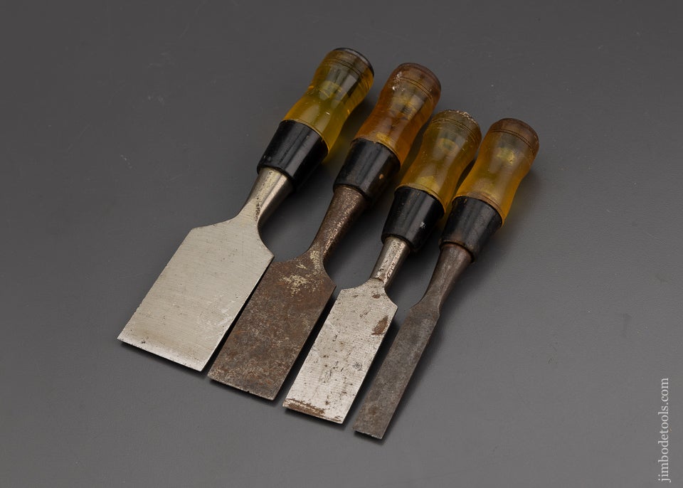 Set of  4 STANLEY No. 60 Chisels - 101612