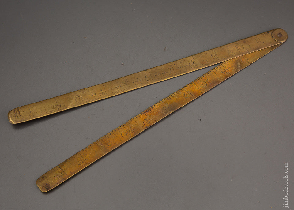 Well-Worn Blacksmith’s Rule 2 Foot Brass RABONE - 101649