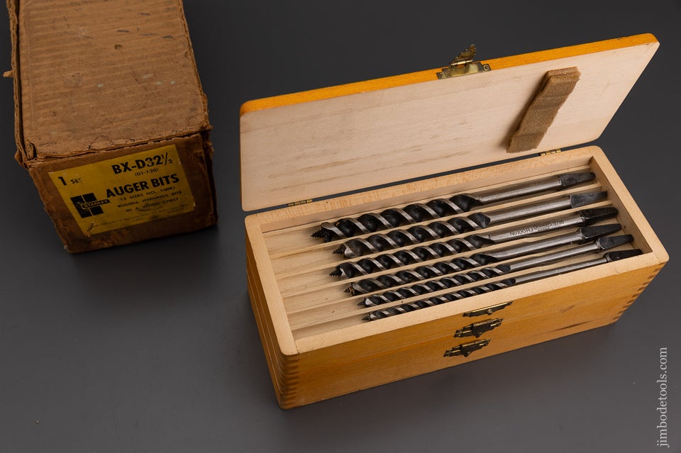 Rare Fast Boring No. BX-D32 1/2 RUSSELL JENNINGS STANLEY Auger Bits with Coarse Pilot Screws Mint Unused - 101664