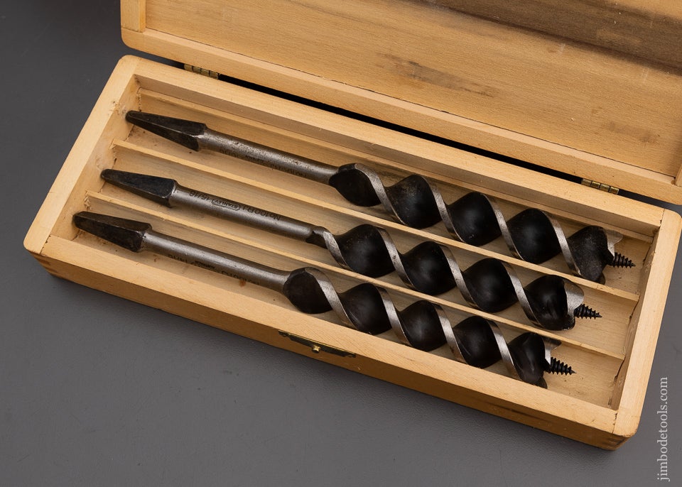 Rare Fast Boring No. BX-D32 1/2 RUSSELL JENNINGS STANLEY Auger Bits with Coarse Pilot Screws Mint Unused - 101664