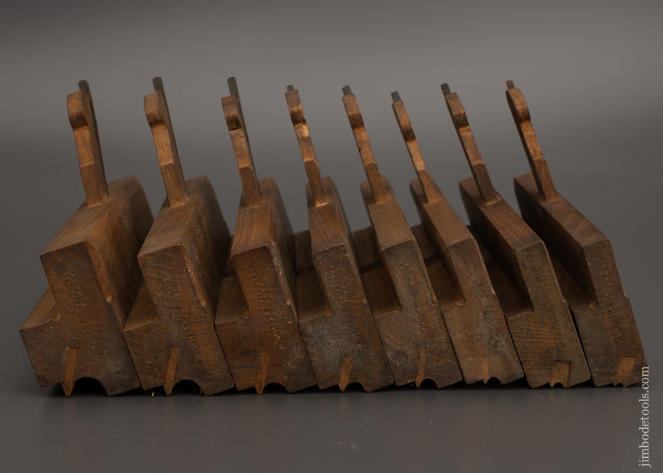 Remarkable Graduated Set of 8 Side Bead Moulding Planes by GRIFFITHS NORWICH Fine - 101697