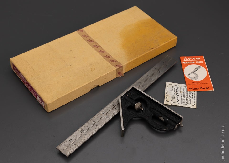 LUFKIN 12 Inch Combination Square Set Near Mint Unused in Original Box - 1101704