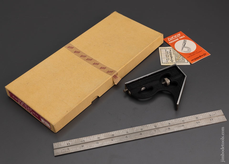 LUFKIN 12 Inch Combination Square Set Near Mint Unused in Original Box - 101705