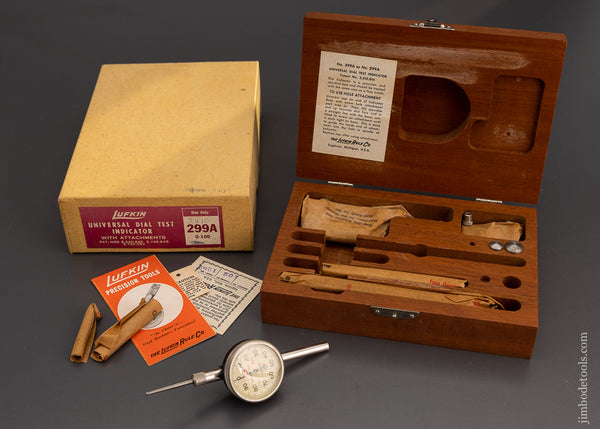 LUFKIN 299A Universal Dial Test Indicator with Attachments Mint in Box - 101713