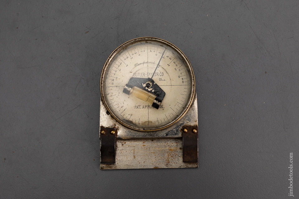 Rare BUTLER TAYLOR Patented Inclinometer Rule Attachment - 101784