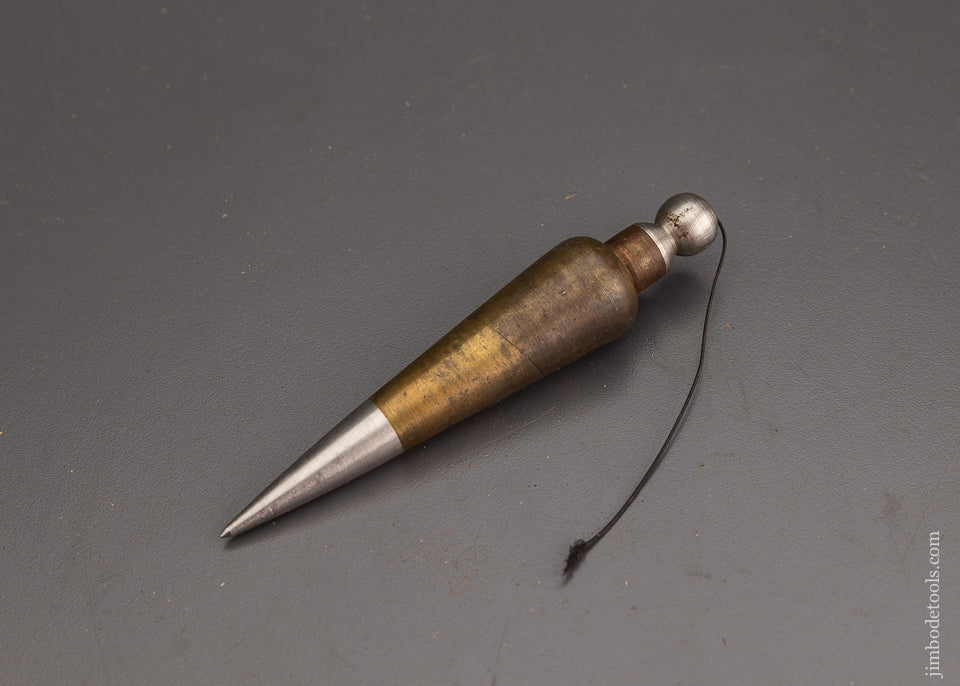 Lovely 4 1/2 Inch Brass & Steel Plumb Bob Unmarked - 101793