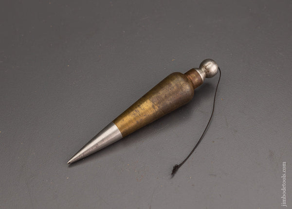 Lovely 4 1/2 Inch Brass & Steel Plumb Bob Unmarked - 101793