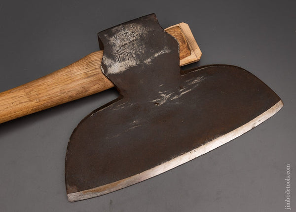 I. BLOOD Timber Frame Hewing Offset Single Bevel Broad Axe - 101856