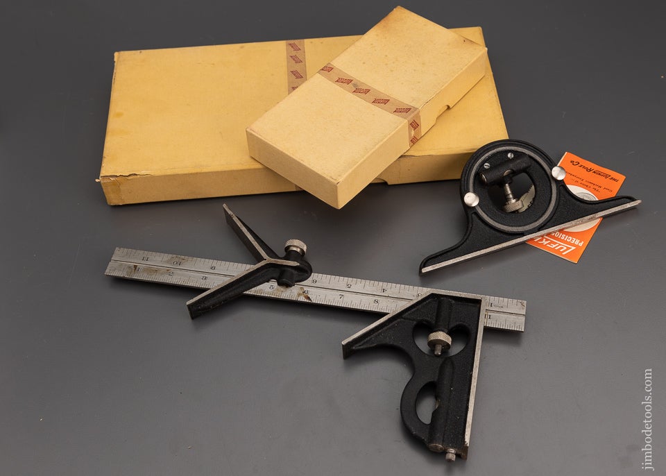 LUFKIN 12 Inch Combination Square with Protractor Head Both Mint in Box - 101868