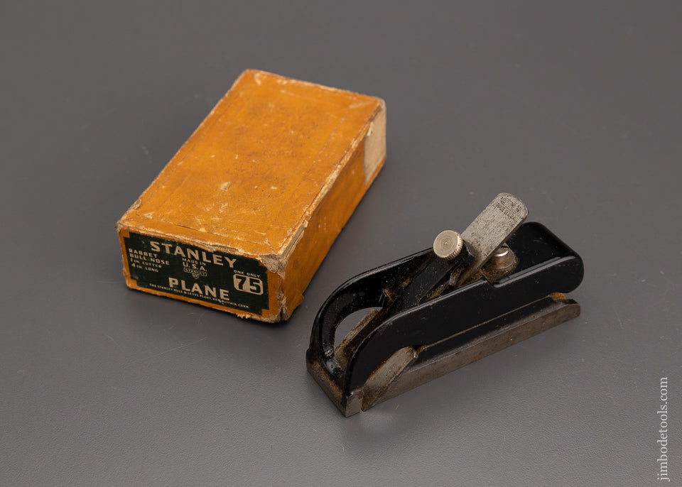STANLEY No. 75 Bull Nose Rabbet Plane Near Mint in Box - 101890