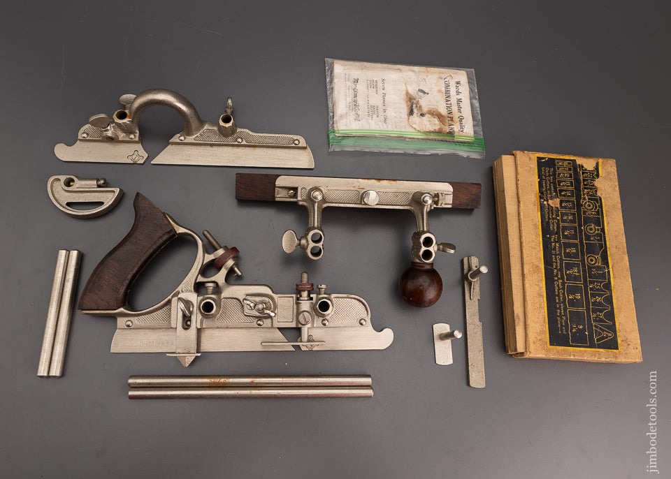 100% Complete & Near Mint STANLEY No. 45 Combination Plow Plane (for M. WARD) - 101903